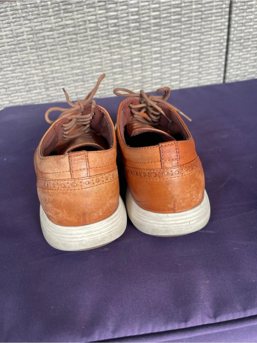 Cole Haan Mens Grand OS Wingtip Oxford British Tan Leather Dress Sneakers